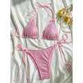 Sparkling Glitter Halter Bow Bikini Female Swimsuit Women Swimwear Two-pieces Bikini Set High Cut Bather Bathing Suit Swim Lady