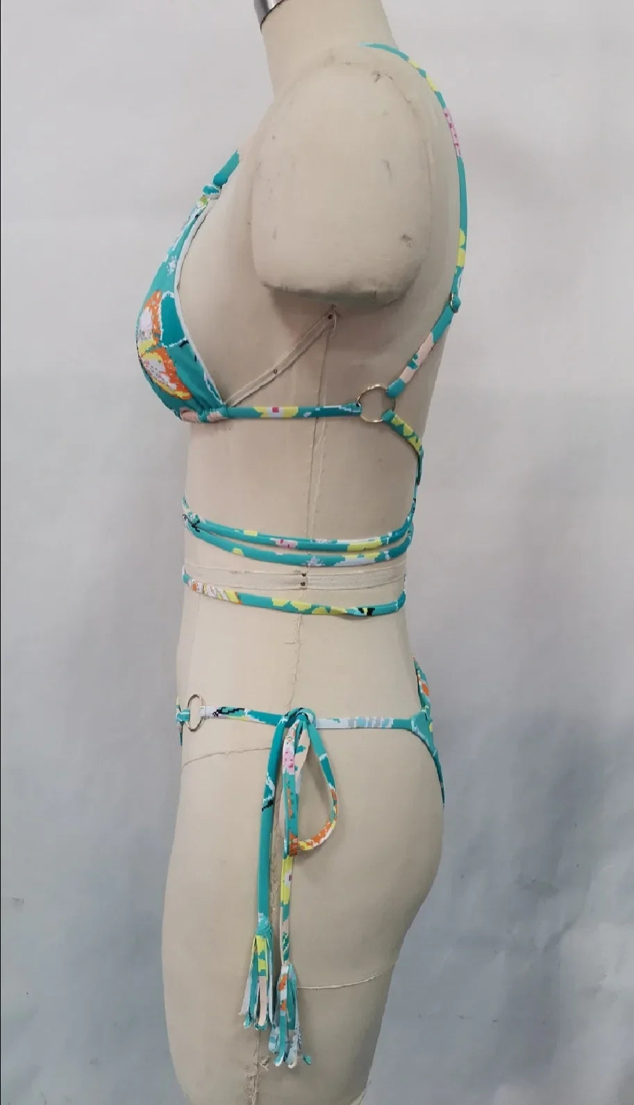 Print Triangle Bikini Set Women Split Swimwear Sexy Bandage Design Micro Bikini Beachwear Summer New Lady Swimming Bathing Suit