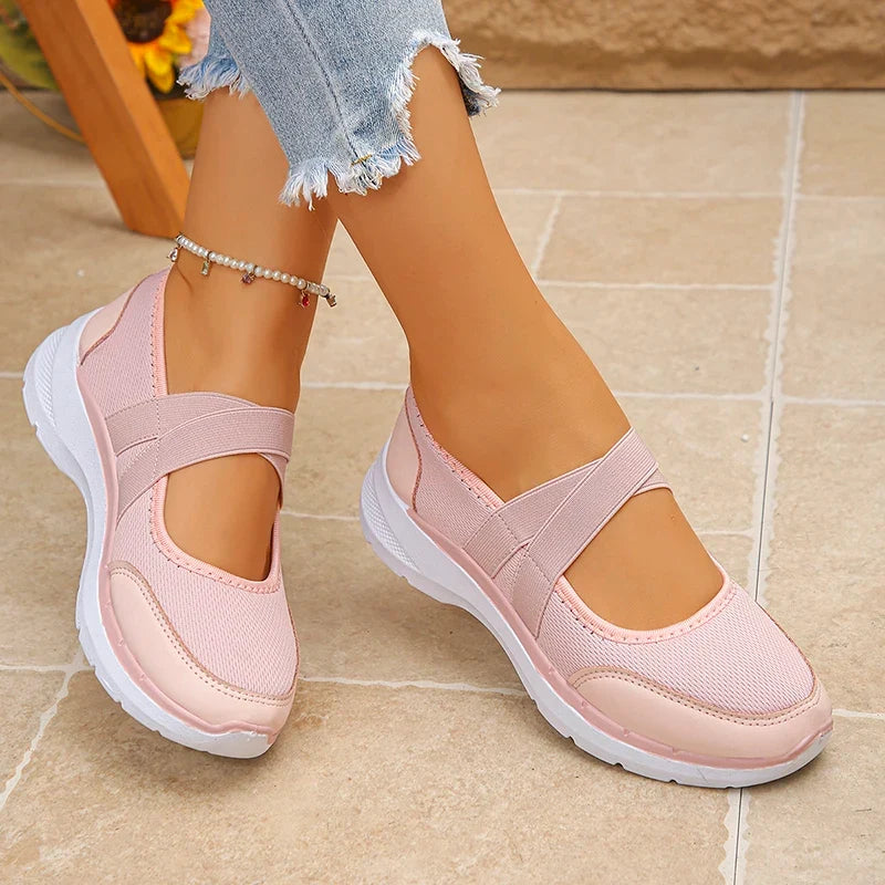 Spring Summer Breathable Flats Women Plus Size 43 Slip On Platform Sneakers Woman Comfortable Soft Non Slip Casual Shoes Female