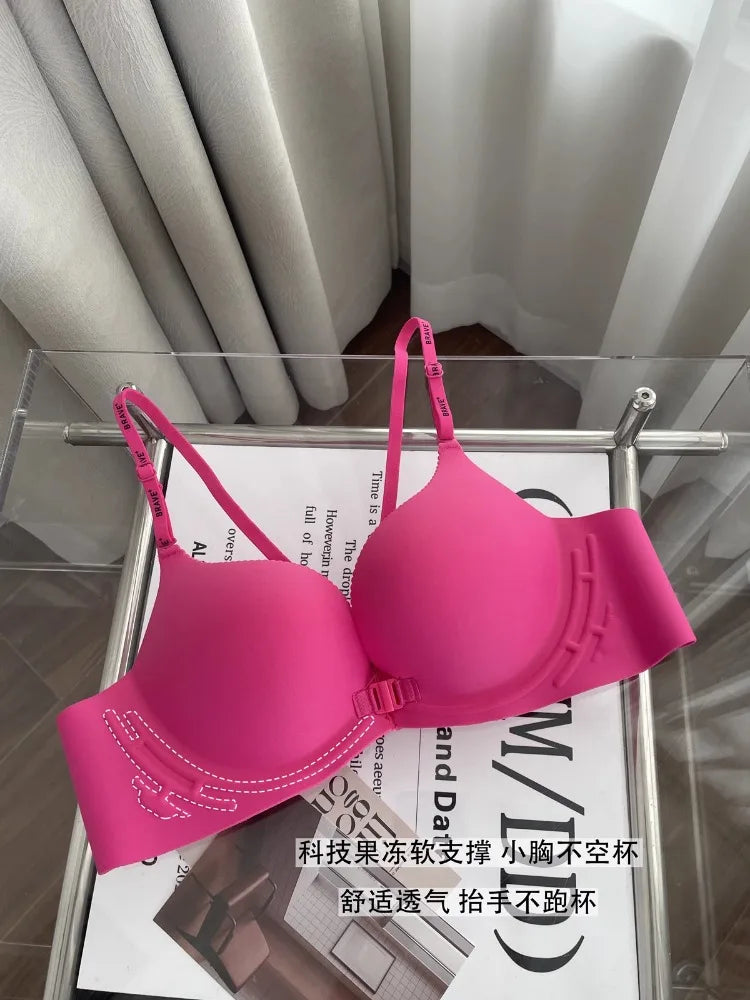 MOYISU Japanese Dopamine Front Button Small Chest Lift Show Large|Women's Anti-Sag Summer Sexy Beauty Bra Top Comfort Fit