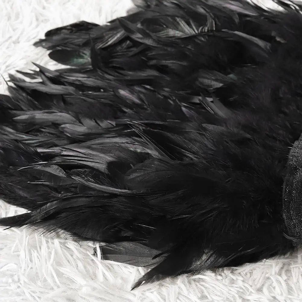 Womens Faux Feather Mini Skirt Elastic Mid Waist A-line Skirt Ladies Mardi Gras Outfit Festivals Carnival Dance Party Supplies