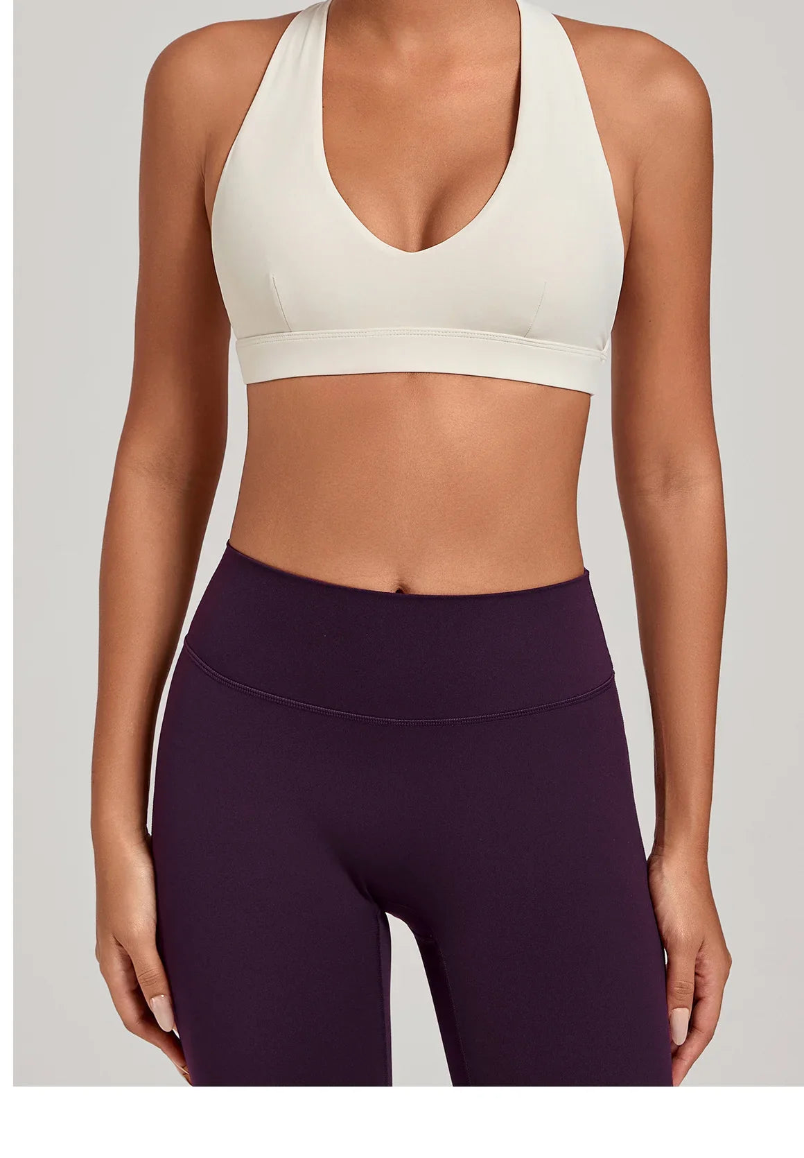 Sports Bra Gathered Neck Hanging Style Backless Tight Yoga Bra Women's Top Fitness Outdoorsports Pilates Training Gym Workout