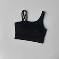 Women's Irregular Shoulder Strap Yoga Sports Bra Shockproof One-Piece Cup Running Vest for Training Fitness And Yoga