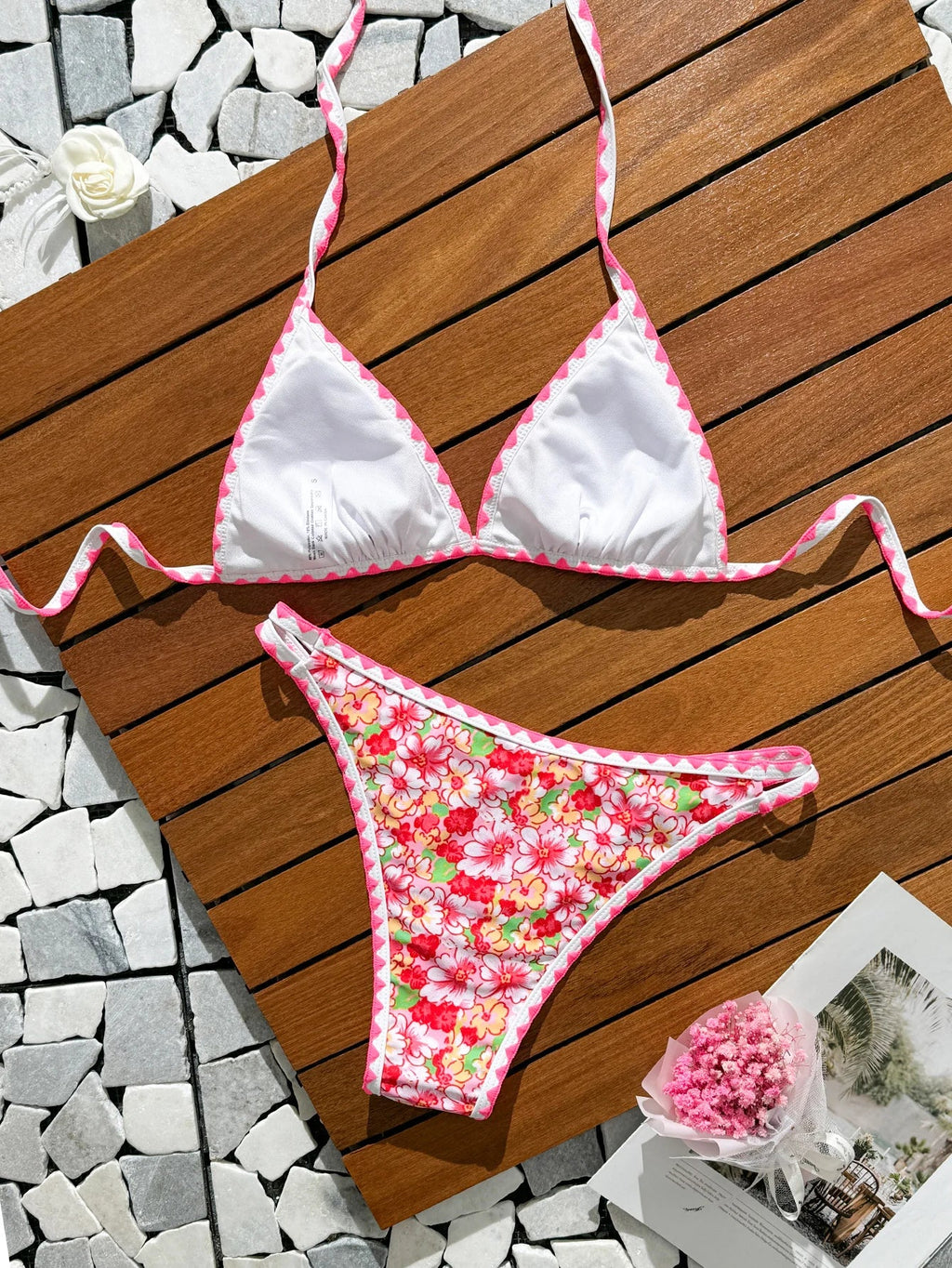 2026 Triangle Halter String Bikini Printed Swimwear Female Sexy Swimsuit Women Bathers Bathing Swimming Swim Suit Beachwear