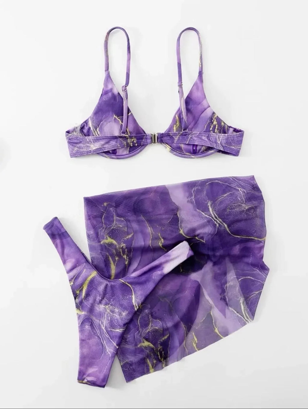 2026 Push Up 3 Pieces Bikini & Beach Slirt Swimsuit Women Strappy Swimwear Female Bathers Bathing Swimming Swim Suit Beachwear