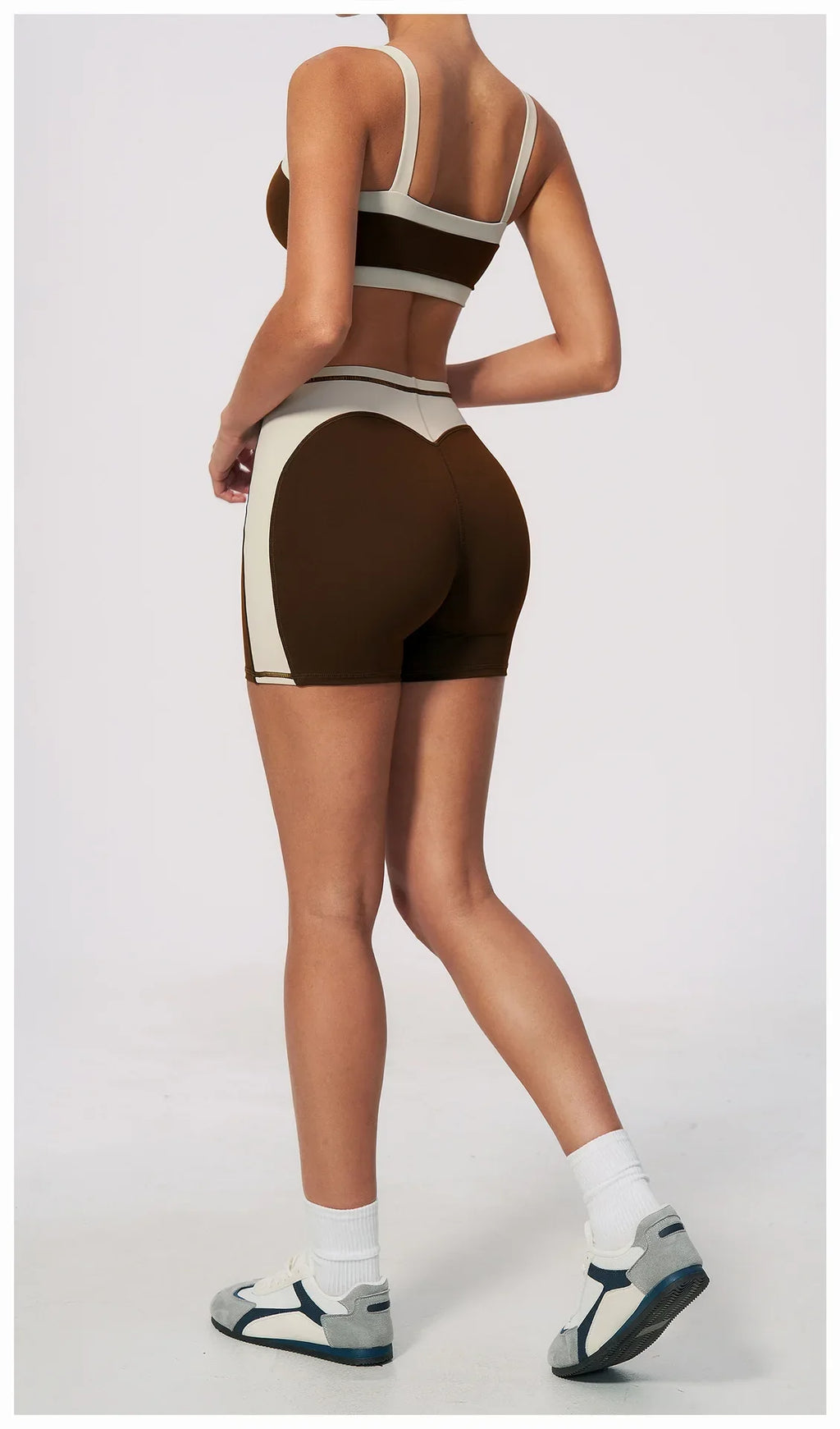 Summer Color Blocking Yoga Suit Women Shockproof Slim Sports Bra High Waist Hip Lift Shorts Gym Running Fitness Sets Tracksuit