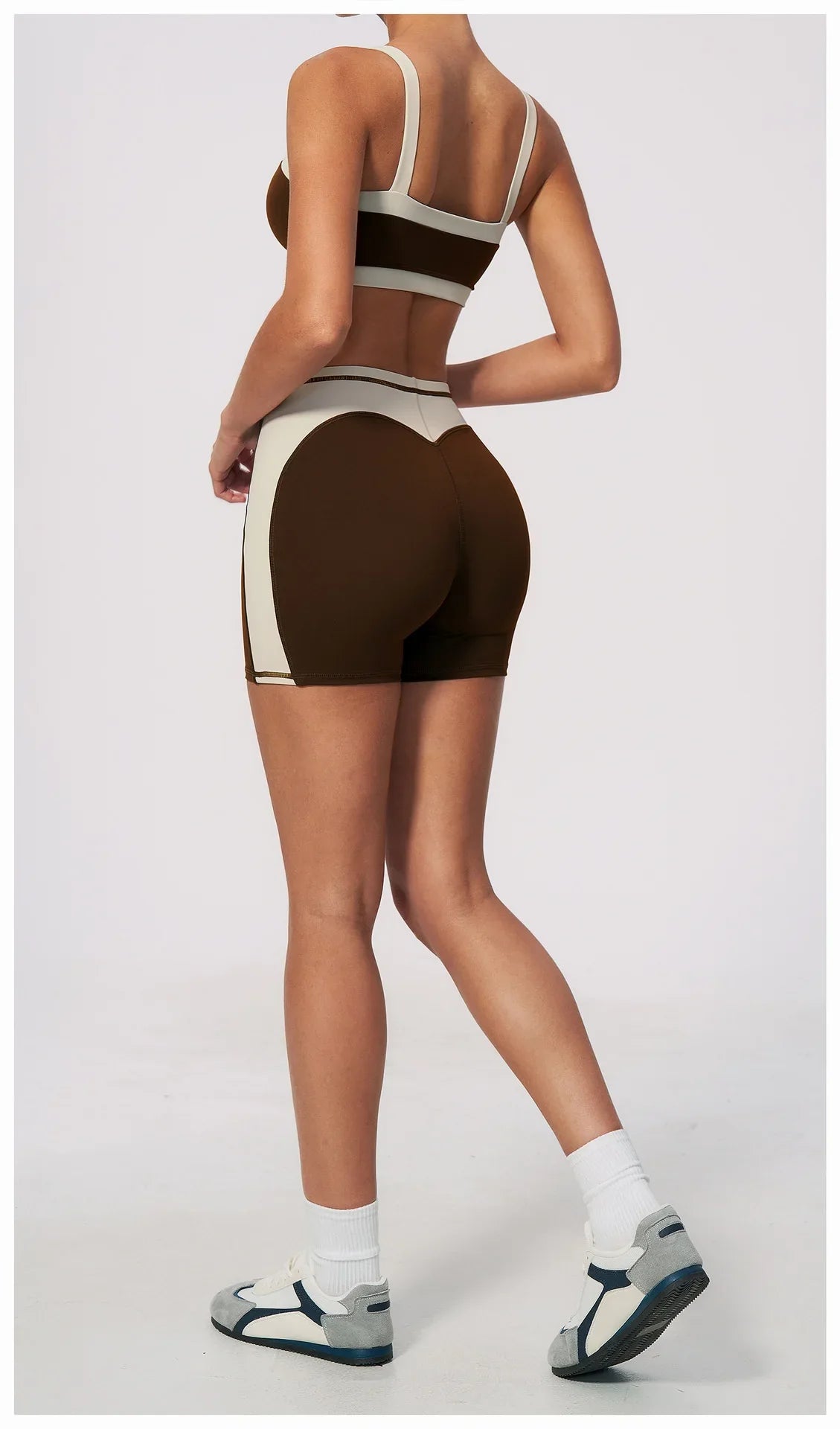Summer Color Blocking Yoga Suit Women Shockproof Slim Sports Bra High Waist Hip Lift Shorts Gym Running Fitness Sets Tracksuit