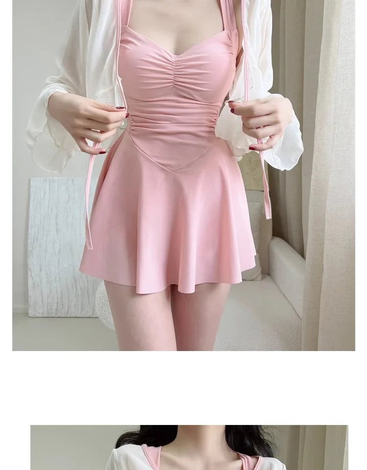 Summer New Women's One-piece Swimsuit, with Exposed Back, Slim and Sexy, Collection of Fairy Style Hot Spring Swimsuits