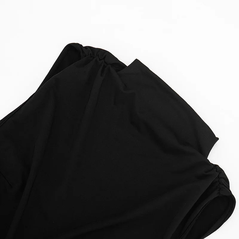 FDYOUI Women 2026 Summer Sleeveless Hollow Out Slim Mini Dress Sexy Package Hip Short Party Night Club Dresses Black Streetwear