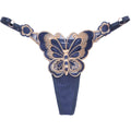 Butterfly Lace Thong for Women Low Waist G-String Transparent Mesh Panties Sexy Embroidered Briefs Adjustable Waist Culotte Femm