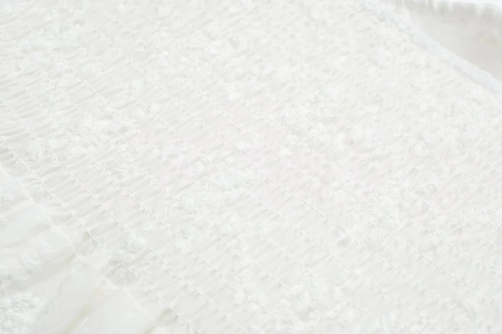 Foridol Button Bowknot Off Shoulder White Lace Mini Dress Summer Beach Embriodery Short Party Holiday Vestidos Smocked 2025