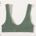 Ribbed Seamless U-Back Bralette Women's Push Up Tube Tops Wire Free Plunge Underwear Sexy Lingerie Small Cup Intimates M-XL