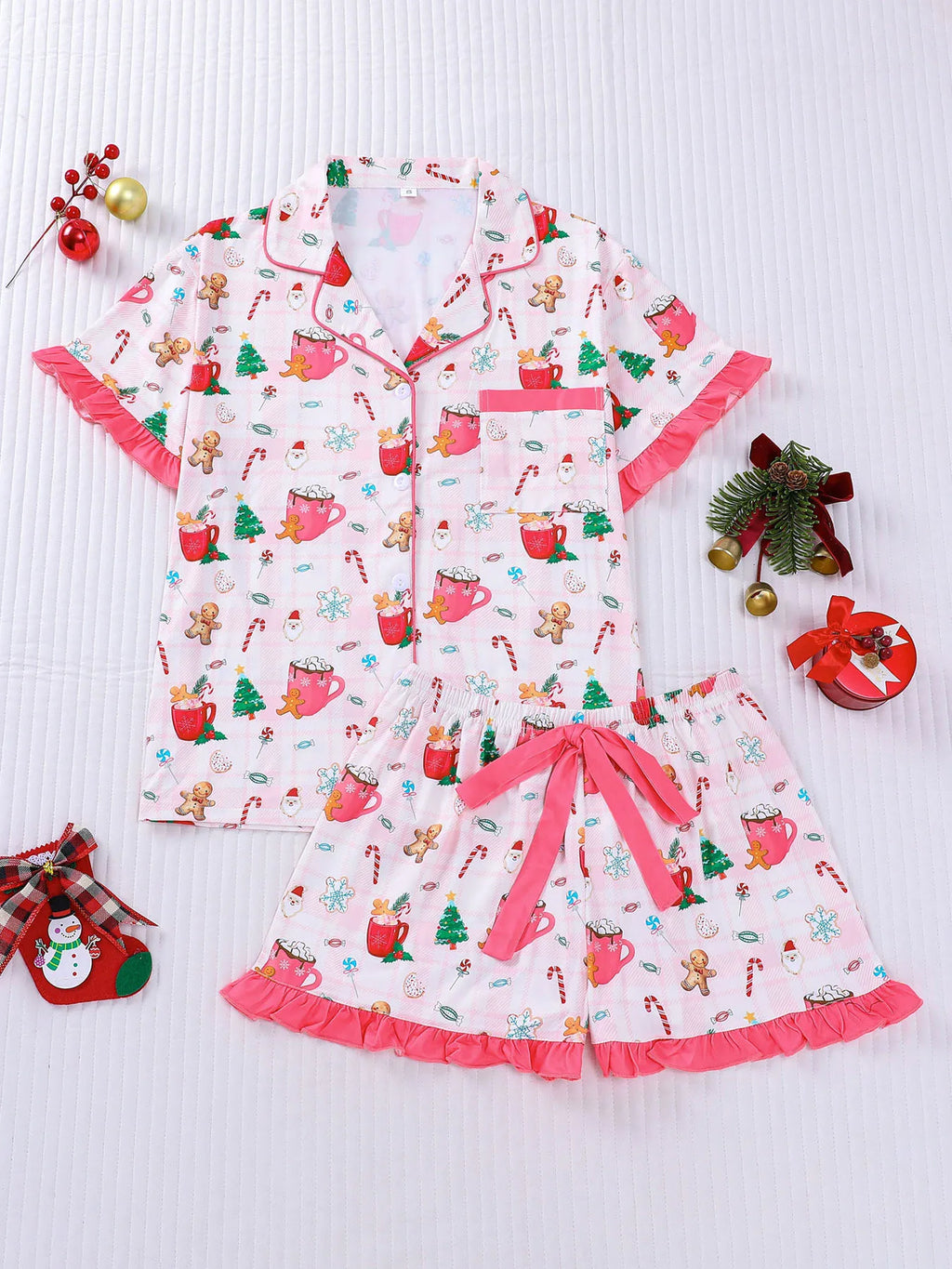 Women's Sleepwear Summer Dopamine Style Pajama Set Loungewear Ladies Pajamas Comfortable Casual Lapel Pajamas Shorts Set