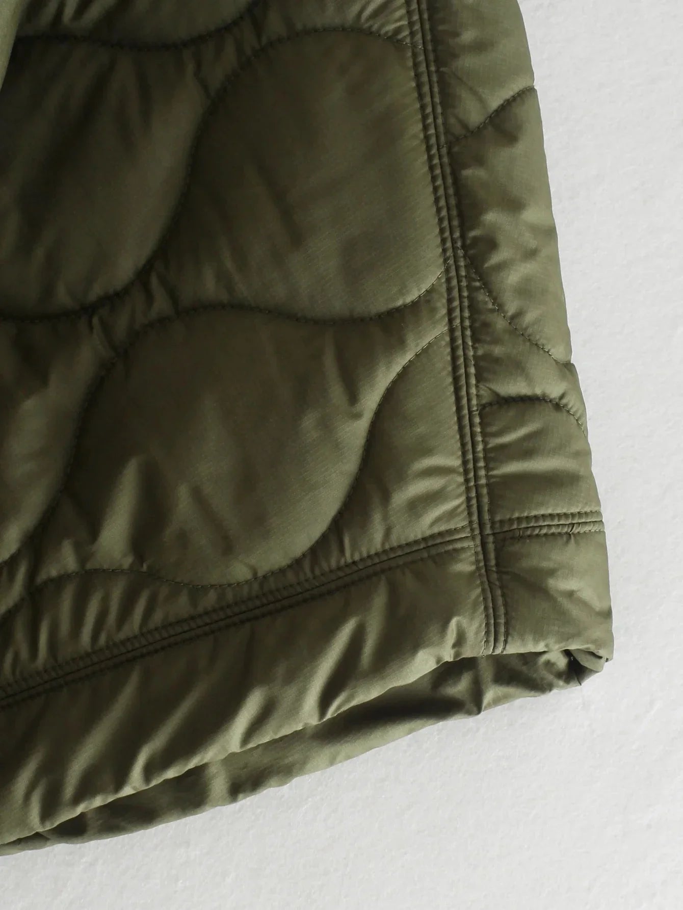 Quilted Argyle Coat Cape Rainproof Jacket Women Winter Jacket Army Green Casual Padded Loose Parkas Oversize Turtleneck Coat