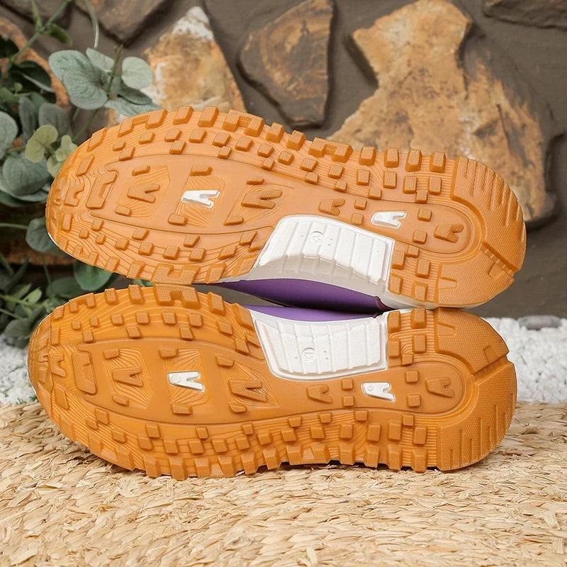 Fashion Mixed Color Women's Sneakers 2026 Spring Lace Up Non Slip Sport Shoes Women Comfort Thick Sole Running Walking Shoes