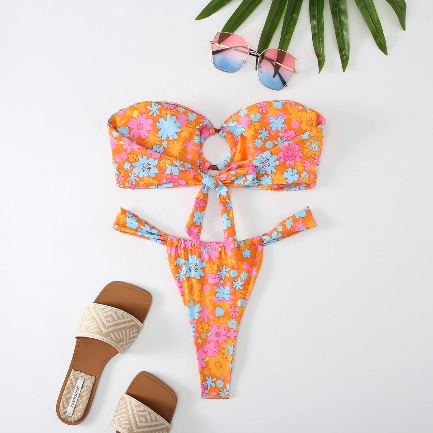 2026 Micro Bikini Women Swimwear Bandeau Swimsuit Woman Female Biquini Thong Bikinis Set Floral Brazilian Bathing Suit Beachwear