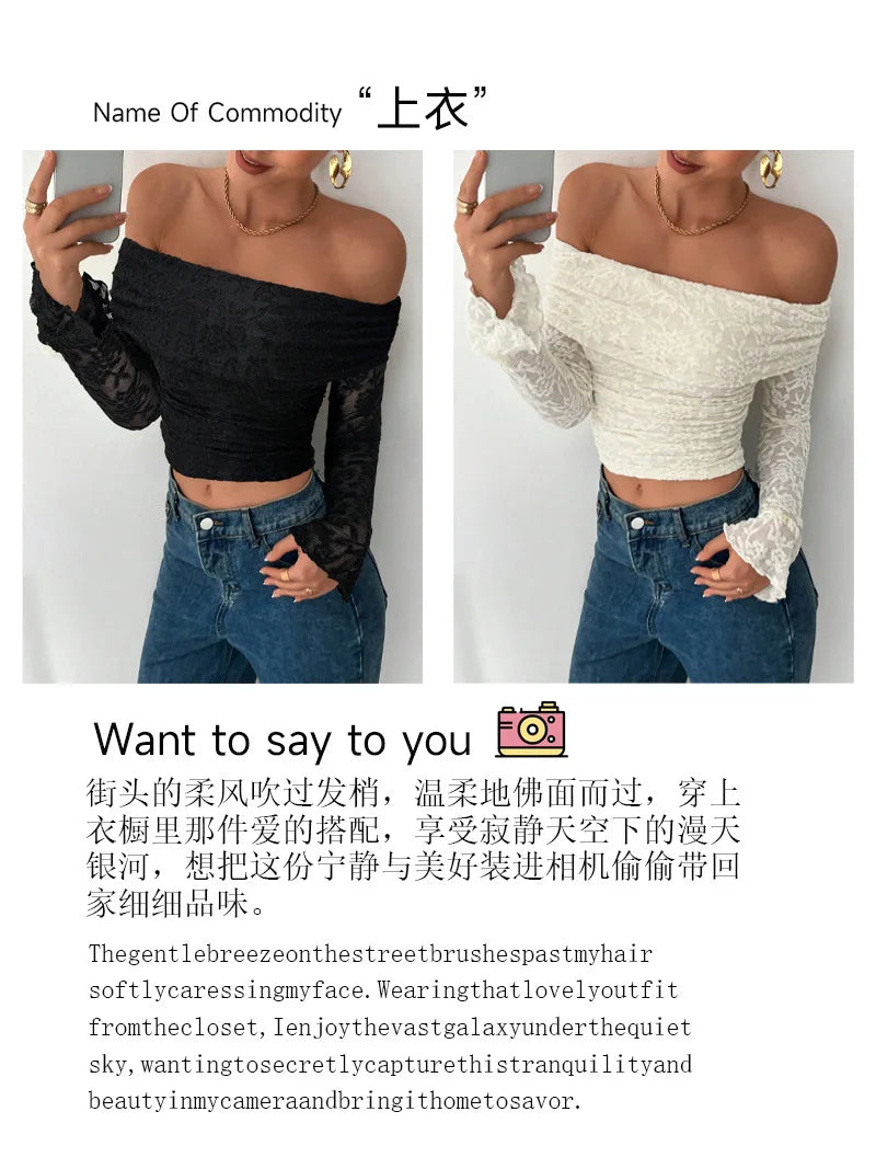 2025 autumn one-shoulder long-sleeved slim-fitting commuting inner top