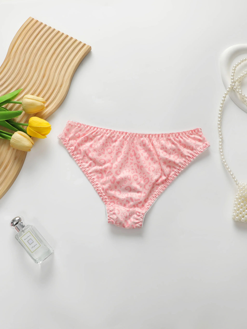 Women's Sexy Lingerie Set With Pink Leopard Print Printed Women's Steel Ring Push Up Bra And Underwear Set A2135