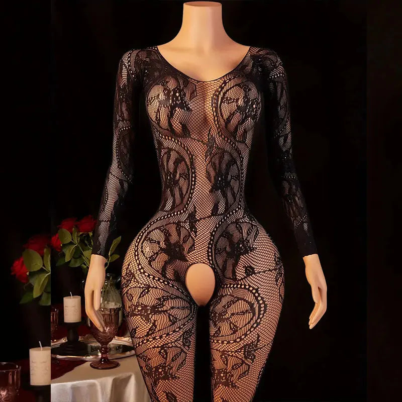 Adult Crotchless Lingerie Women Erotic Crossover Breastless Underwear Set  Sexy Bodystocking BDSM Fishnet Bondage Set GamesToy