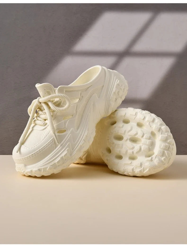 2026 New Leisure Platform Clogs For Women Men Summer Street House Shoes Soft EVA Lace-up Style Slippers Couples Beach Sandals