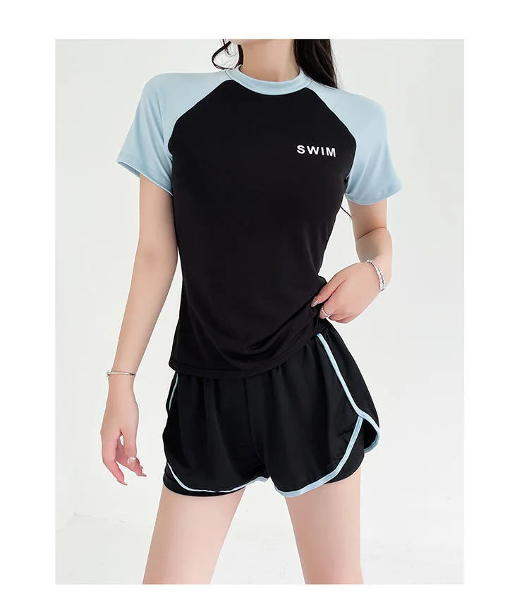Swimsuit Women's Plus Size Two-piece Split Style Sports Style Conservative Slimming Hot Spring Ins Style Full Body Professional