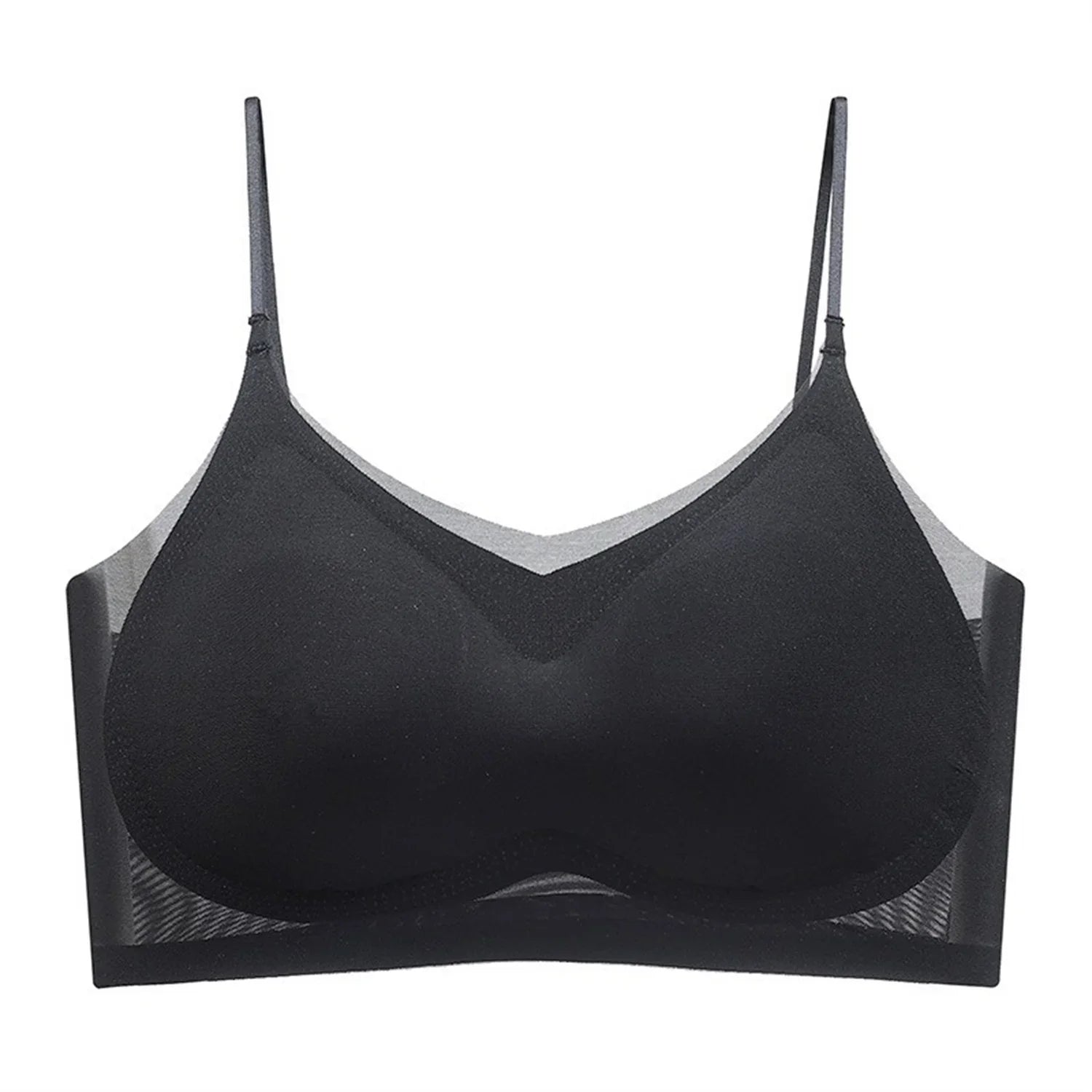 Ultra-Thin Breathable Ice Silk Top Bra Women's Seamless Back Halter Vest Wrap Bra Small Chest Together