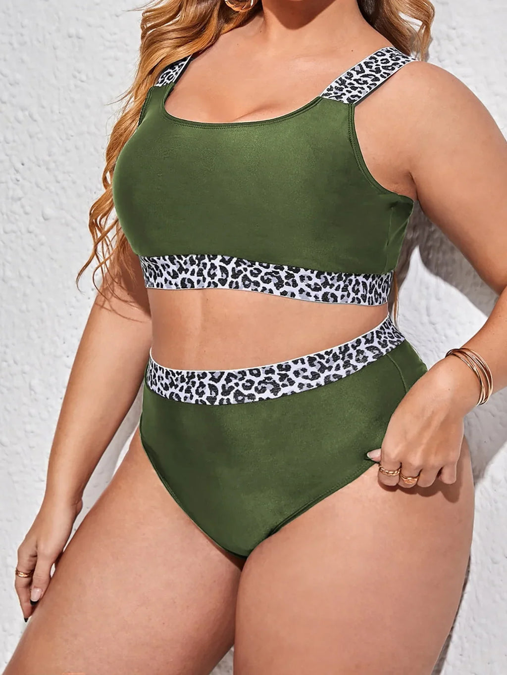 0XL - 4XL Splicing Bikini Large Size Swimwear Plus Size Women Swimsuit Female Two-pieces Bikini set Bather Bathing Suit K3785