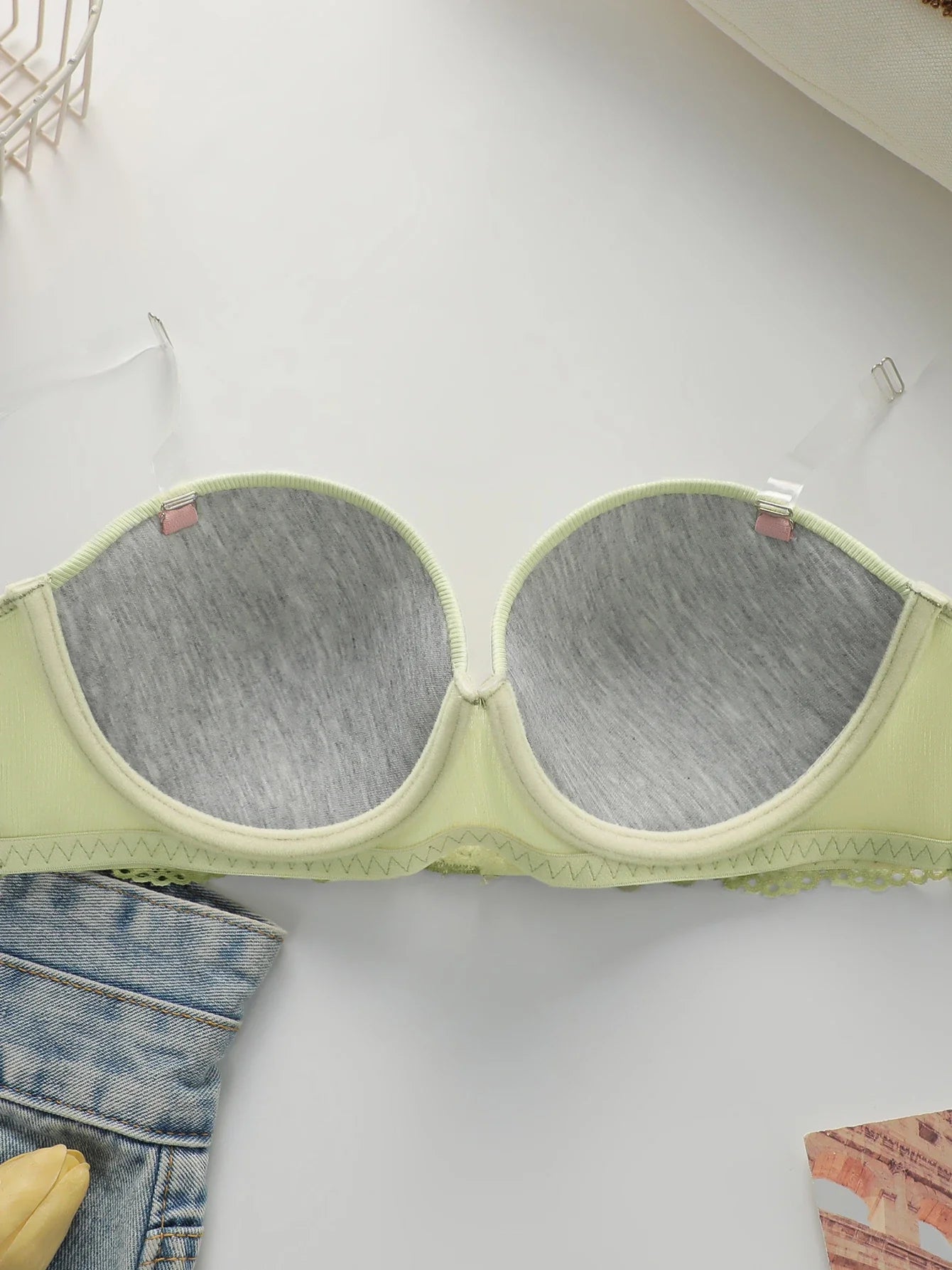 Women's Sexy Lace Front-Buckle Bra with Steel Ring Gathered Push-Up Breathable Comfortable Close-Fitting Underwear MR3466
