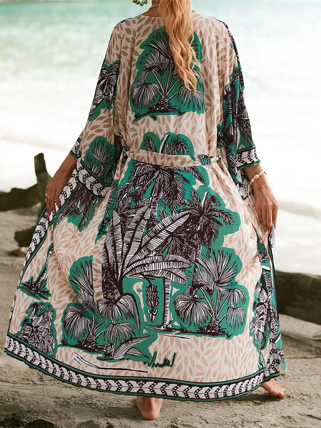 13 Colors Printed With Belt Crochet Knitted Tunic Beach Cover Up Cover-ups Beach Dress Beach Wear Beachwear Female Women K7201