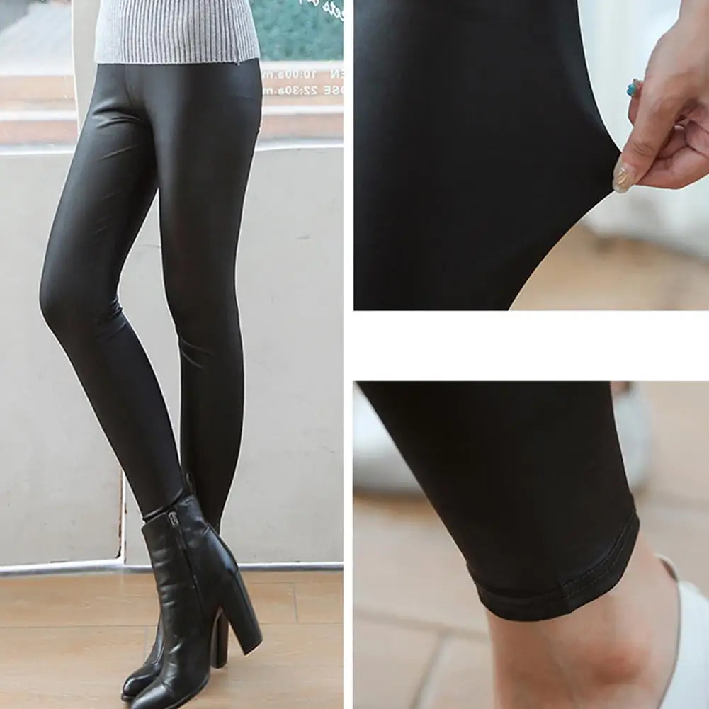 Skinny Pants Long Comfortable Bodycon Women Leggings Casual Trousers PU Leather Pants Female Sexy Lady Trousers