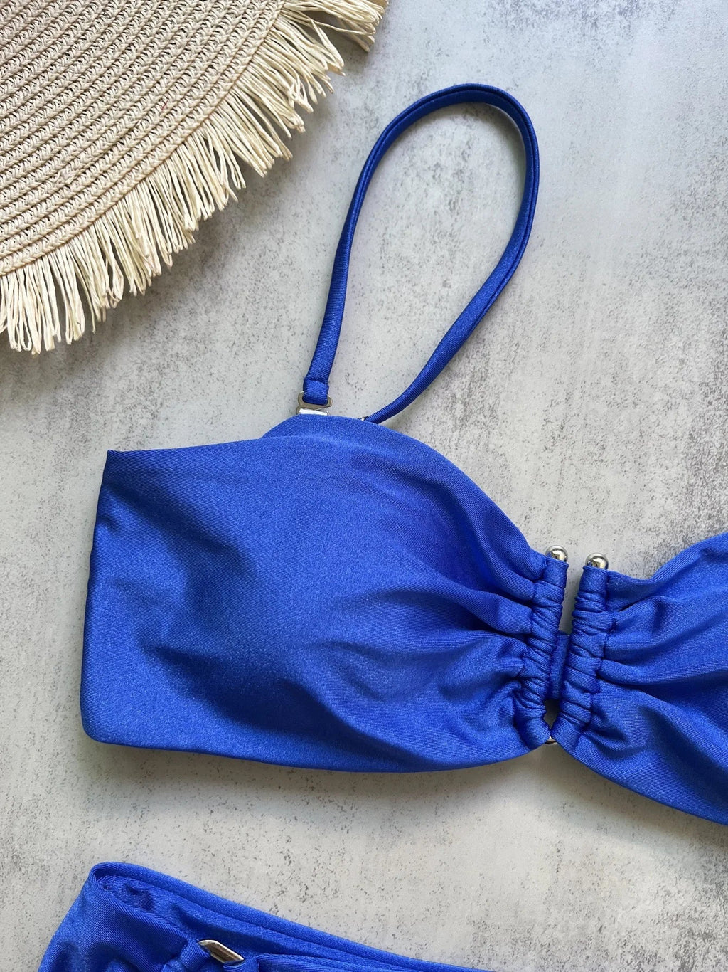 Shiny Sparkling U Shaped Female Swimsuit High Waist Bikini Women Swimwear Two-pieces Bikini Set Pool Bathing Suit Swim Beachwear
