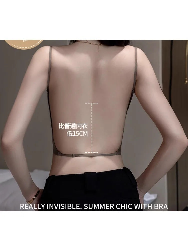 MOYISU Anti Slip Halter Bra for Small Chest, Push Up Enhancer Pads Rounded Shape, Invisible Seamless Cover No Show Lift Bralette