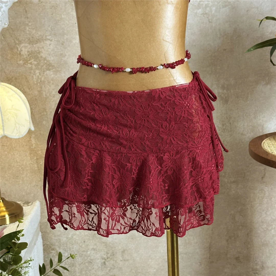 With Skirt Ruffled Frilled Halter Bikini Female Swimsuit Women Swimwear Three-pieces Bikini set Bather Bathing Suit Swim V7788