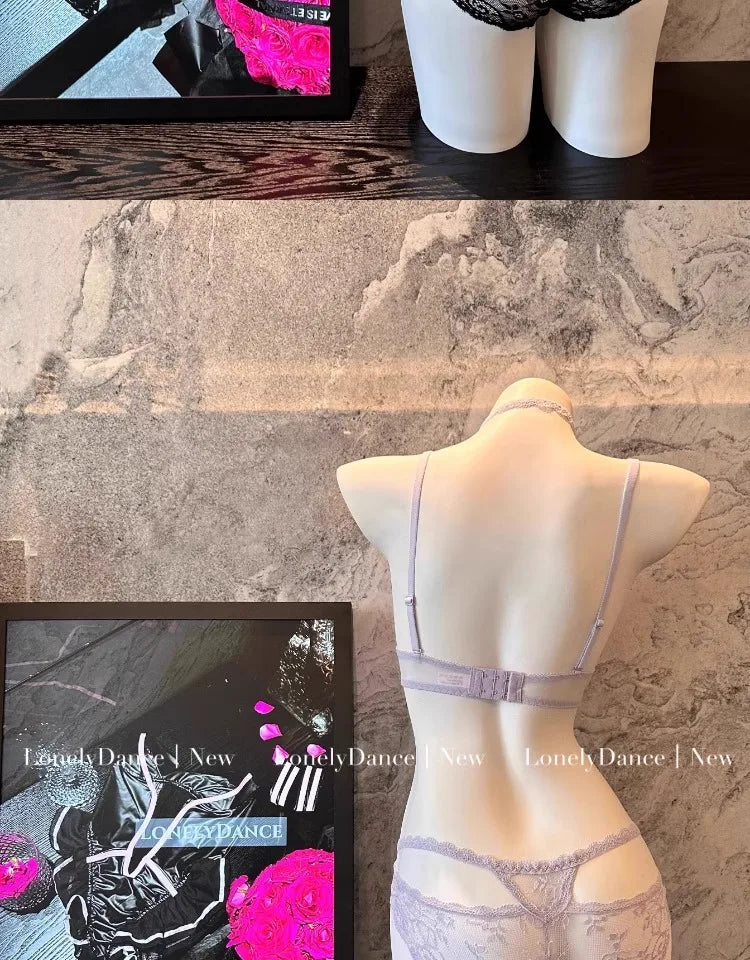 Elegant French Purple Halter Neck Bra Set Delicate Lace Bralette for Small Bust Layered Straps Lingerie UK Sizes MOYISU Sexy Bra