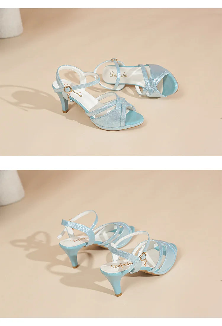 Sandals for Women's  New Summer Elegant Temperament High Heels Coarse Heels Fish Mouth Breathable Comfortable Fashion Pumps