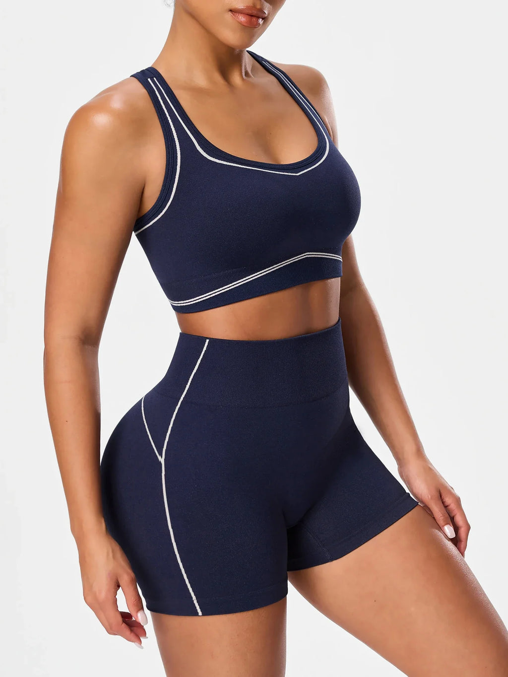 2pcs/sets Yoga Sport T-shirts Shorts Set Sportswear Woman Gym Seamless Workout Vest Shorts Leggings Activewear Women's Tracksuit