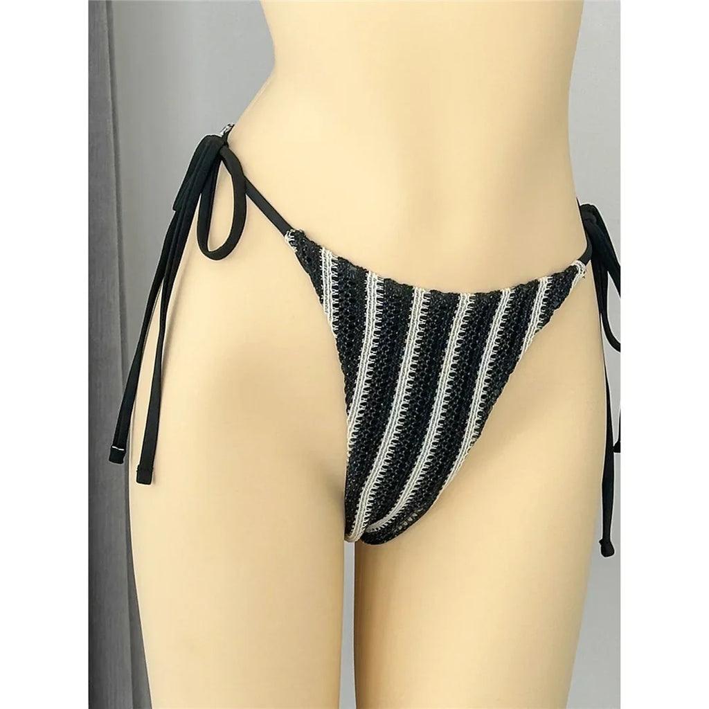 2026 New Striped Bikini Women Swimwear Female Swimsuit High Cut Leg Padded Bather Bathing Suit Swim Two-pieces Bikini set K8071