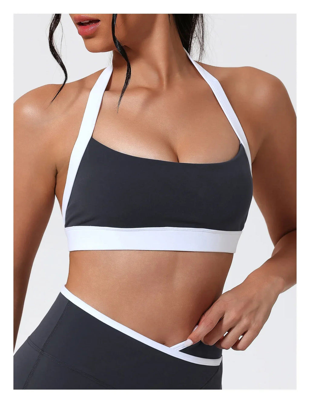 Women Halter Sports Bra Push Up Strappy Sexy Open Back Gym Crop Top Padded Women's Underwear Fitness Workout Yoga Tank Tops