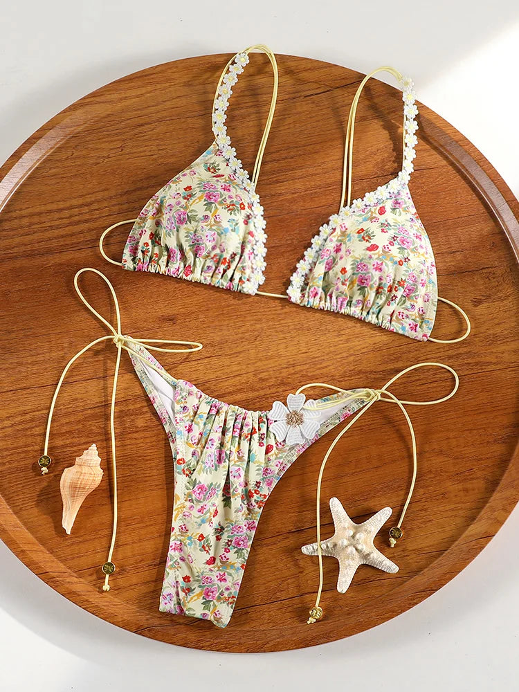 Miyouj Triangle Bikini New Two Piece Suit Solid Color Beachwear 2026 Bikini Women's Swimsuits Sexy Bathsuit Micro Thong Swimwear