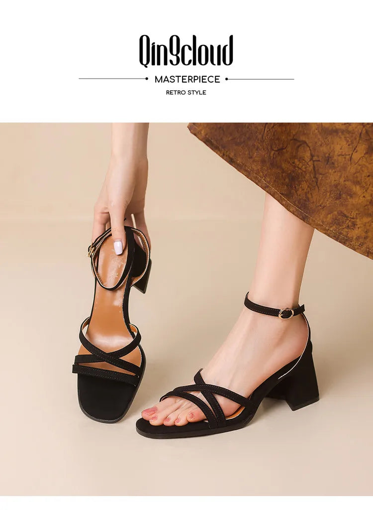 2025 Hot Sale Women's Shoes Open Toe Women's Sandals Fashion Leopard Print Office and Career New Plus Size Heeled Sandalszapatos