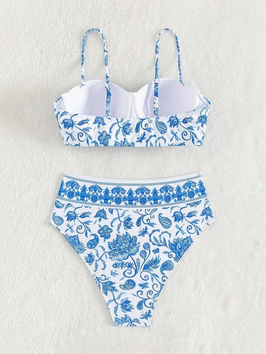 2026 High Waist Bikinis Women Print Push Up Swimsuit Floral Swimwear Female Bathers Bathing Swimming Suit Summer Beachwear