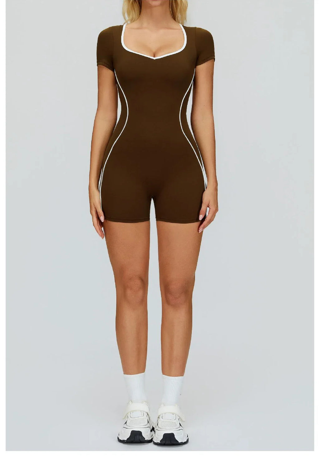 Yoga Set Women's Tracksuit Yoga Overalls One-Piece Sportswear Women's Short Sleeves Gym Workout Clothes Fitness Stretch Bodysuit