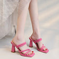 2026 Large Size Women's High Heel  Faionable Pink Outdoor Wear Casual High-heeled shoes