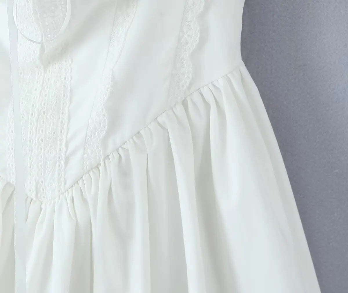 Foridol Bowknot Back Lace Up White Dress Women Sleeveless Lace Decor Summer Short Dress Elegant A-line Party Sundress 2025 New