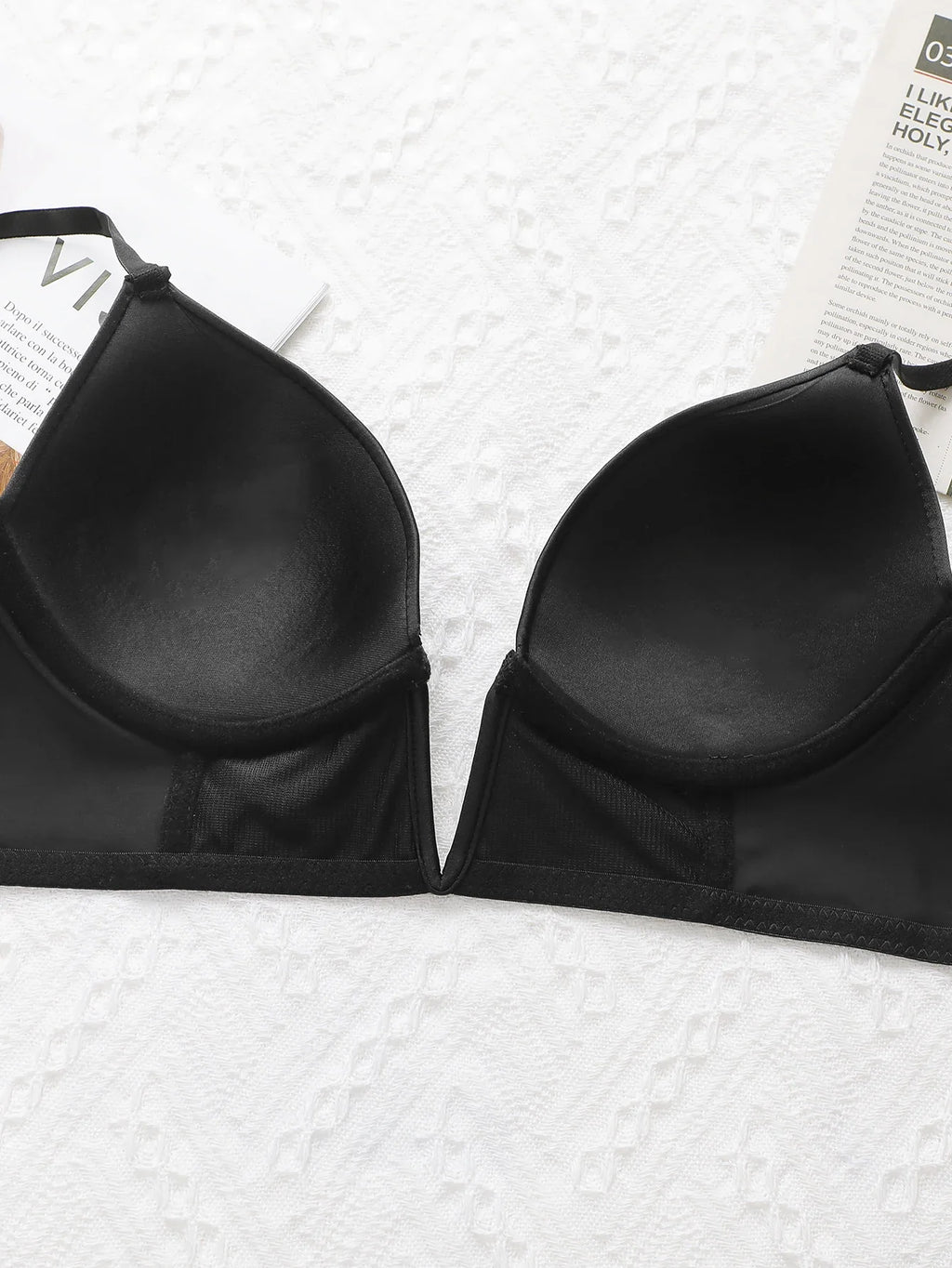 Black Deep V Sexy Lingerie Women's Underwear Retro Elegant Underwear Can be Paired with Deep V Evening Dress U055
