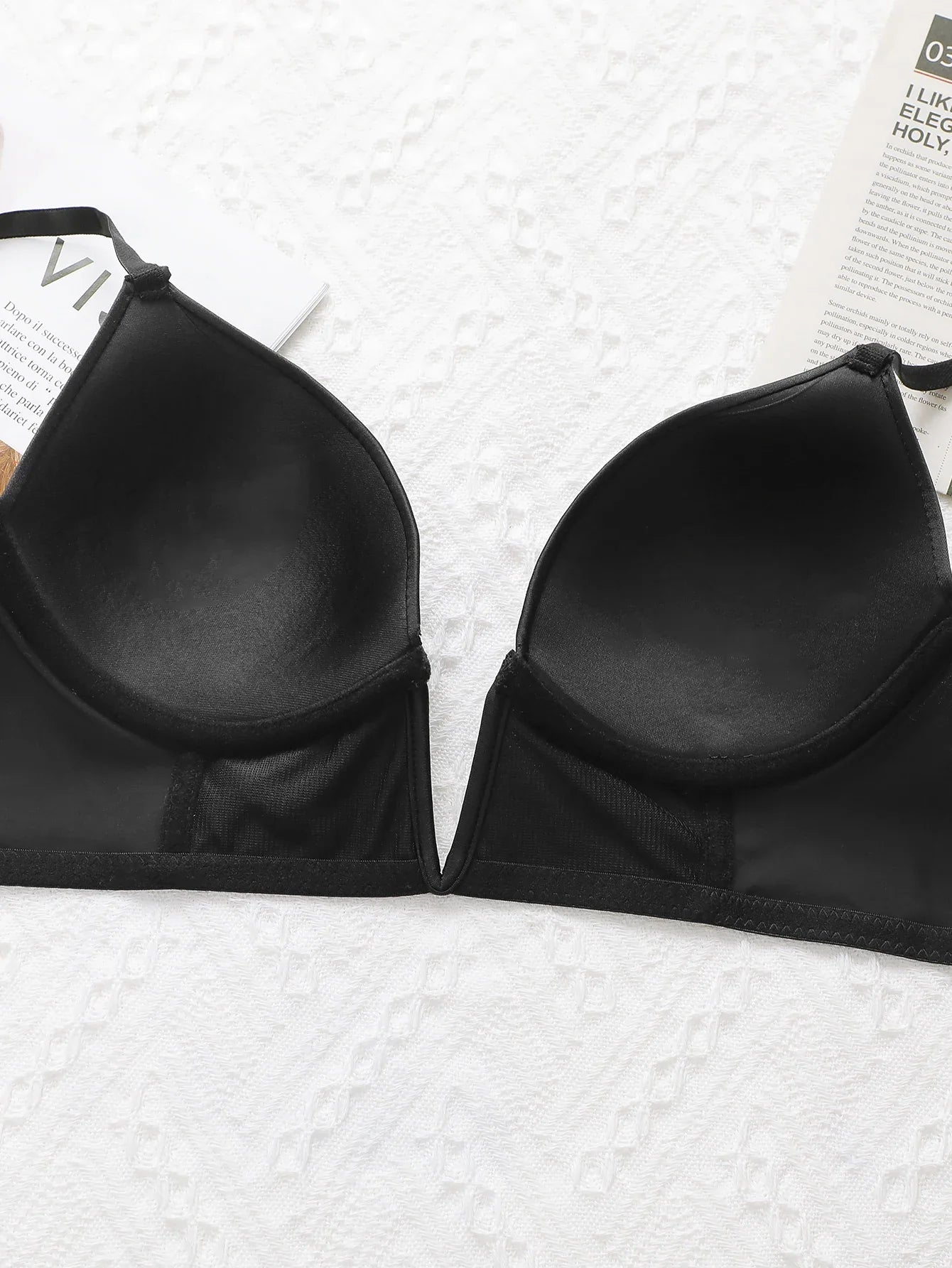 Black Deep V Sexy Lingerie Women's Underwear Retro Elegant Underwear Can be Paired with Deep V Evening Dress U055