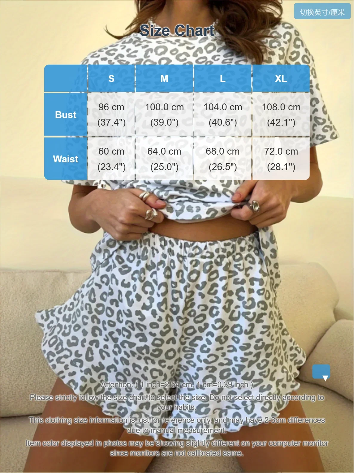 Leopard Print Pajama Set for Women Summer Sexy Crop Top and Shorts Loungewear Loose Short Sleeve Sleepwear Home Outfit