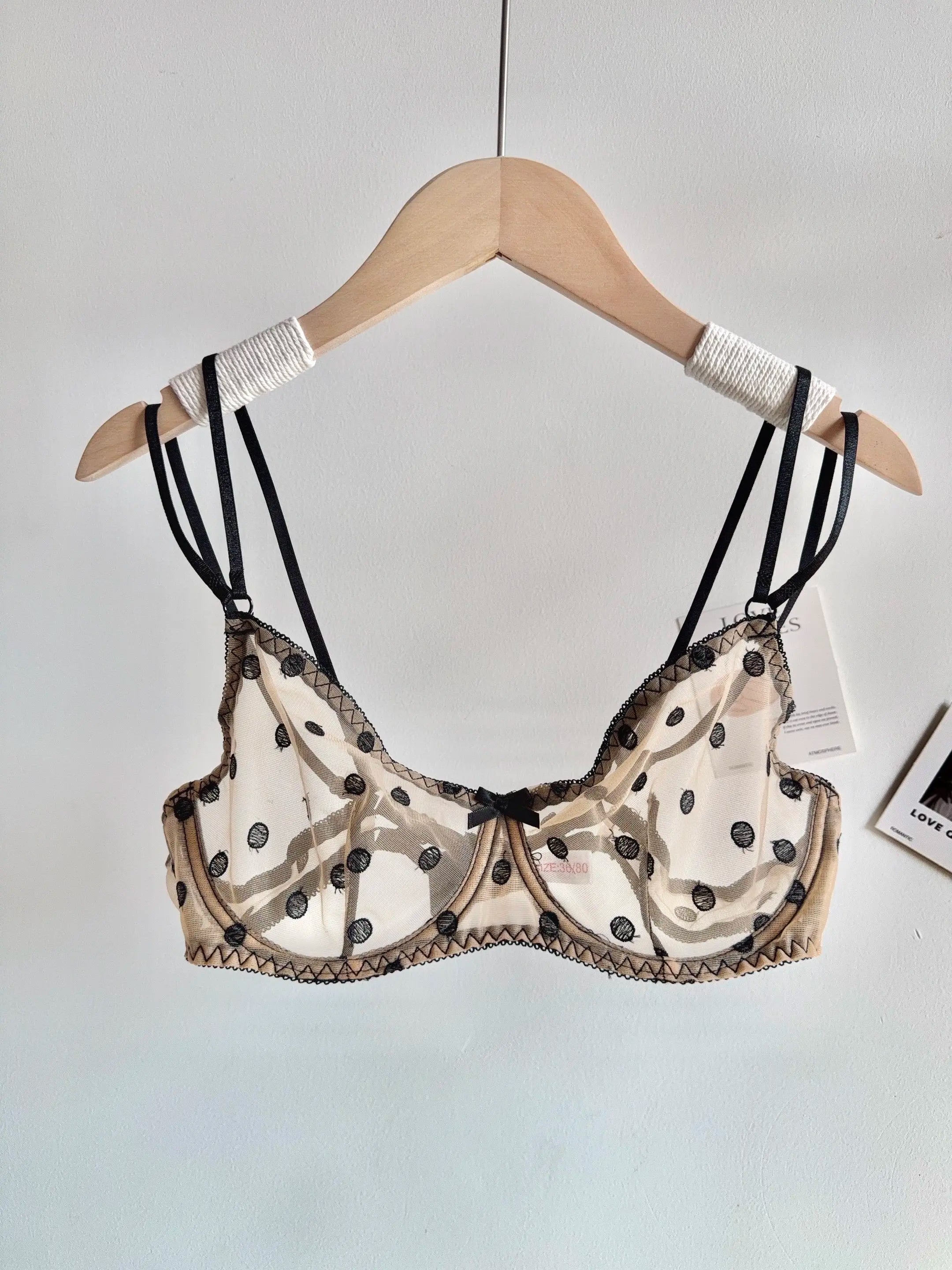 Affordable French Lace Lingerie Set | Sexy Mesh Push Up Bra for Big Bust, Ultra Thin Slimming Anti Sag Women's Bra Set MOYISU AB