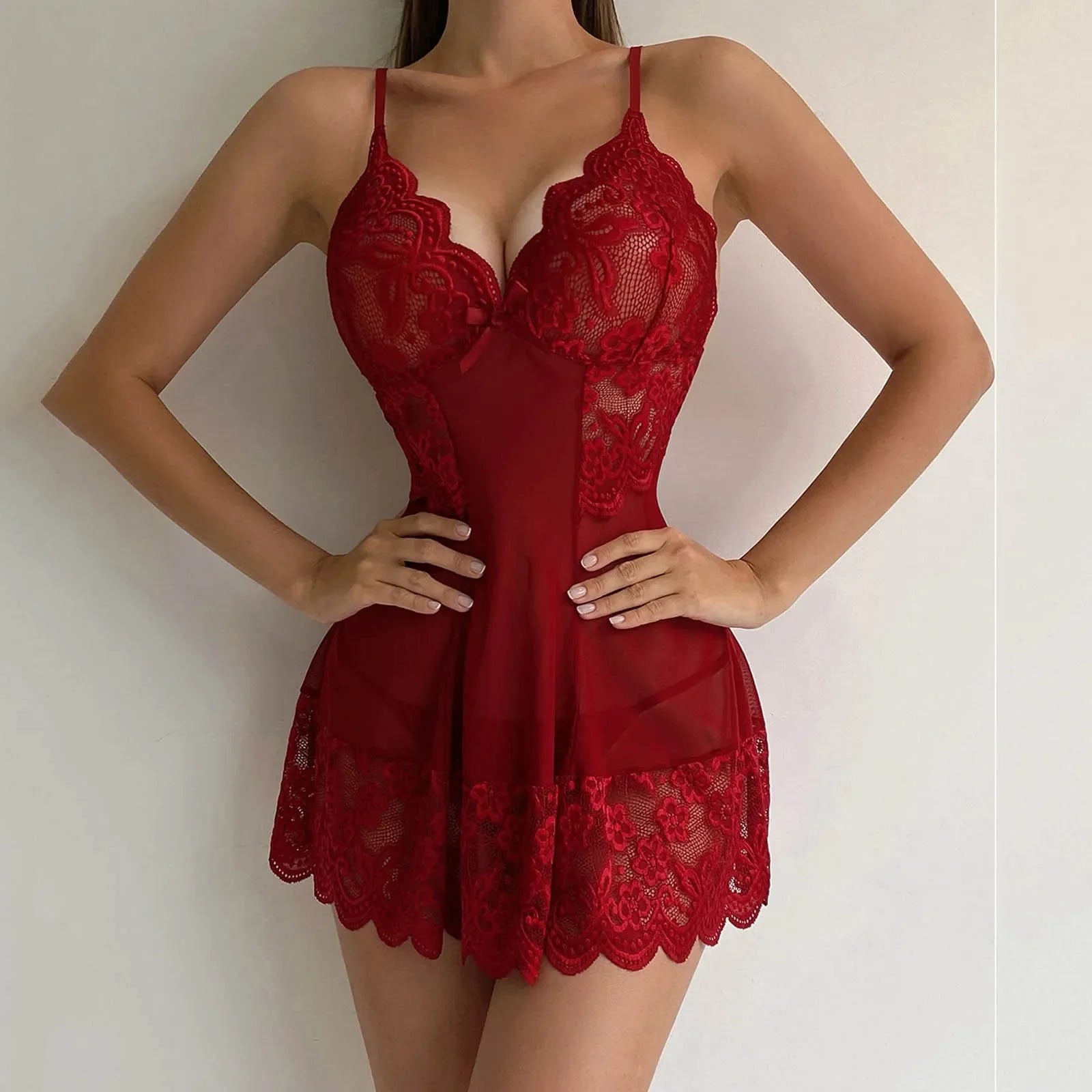 Sexy V-neck Dress Women Halter Lace  A-line Mini Dresses Sleeveless Backless Short Dresses Summer Women Party Clubwear Clothing