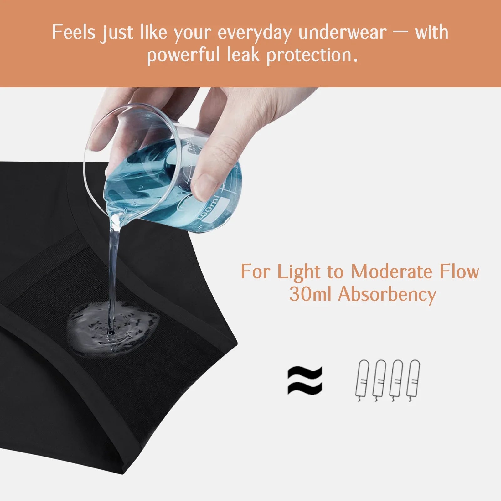 3pcs Period Panties - Seamless, Leakproof Underwear for Heavy Flow with Elegant Wooden Gift Packaging, Great Gift for Women
